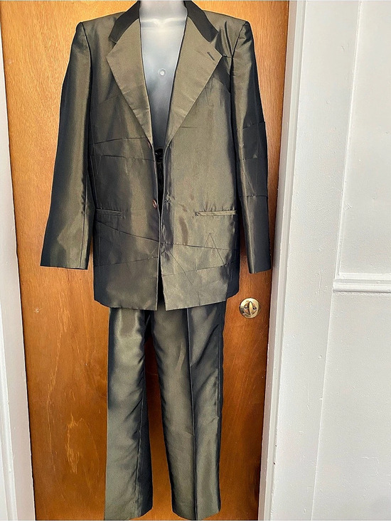 Issey Miyake Pants - Issey Miyake Women's Two-Piece Suit in Green Size S